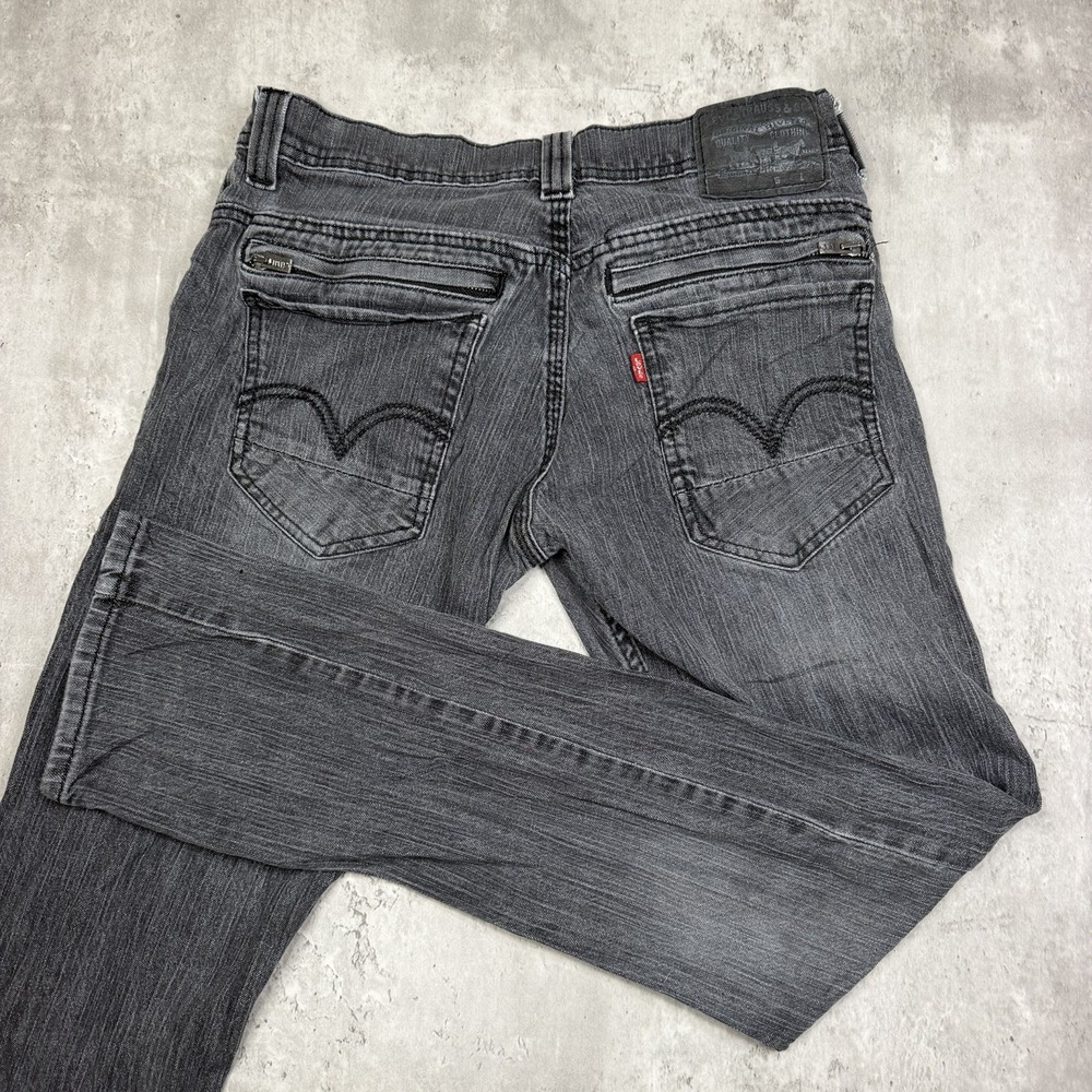 Levis 511 Jeans Mens 32x32 Black Denim Skinny Moto Pants Zip Pockets Work USA
